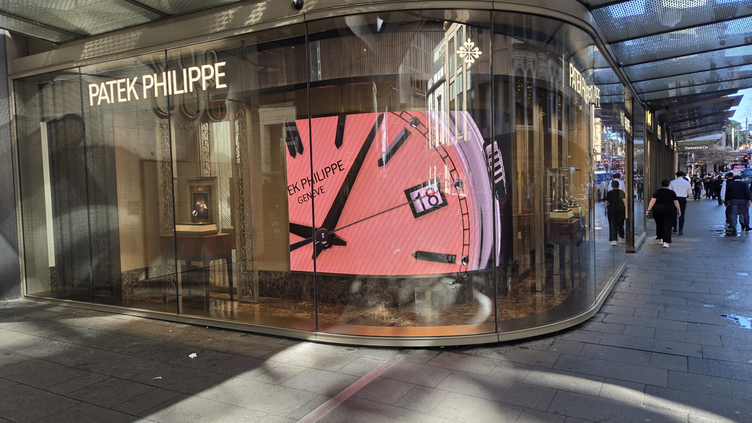 Patek Philippe custom curved LED storefront display
